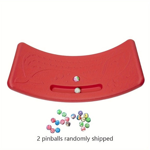 Kids Sensory Training Balance Board, Seesaw Board For Developing Motor Skills, Home Indoor Use, Parent-Child Interactive, Perfect Gift for Holidays - Supports Up to 55.12LB (Red)