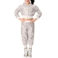 thumbnail image 1 of Kids Sequin Long Sleeve Performance Outfit for 1-8 Years, Solid Color Two-Piece Set, Casual Wear for Parties and Daily Activities Silver 7 Years, 1 of 3