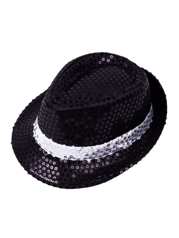 Kids Sequin Party Hat Glitter Shiny Dance Stage Show Hat Soft Fun Holiday Party Sequin Hat