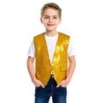 thumbnail image 1 of Kids Sequin Vest Sleeveless Button Front Top Shiny Party Outfit for Boys Girls 1-12 Years, 1 of 5