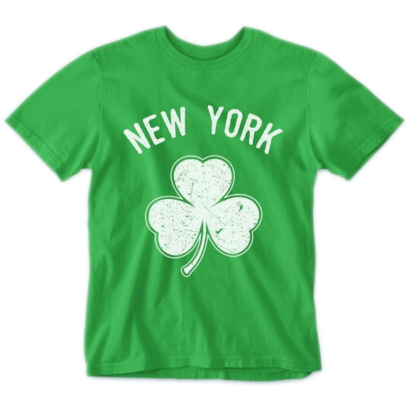 Kids Shamrock New York City St Patricks Day Tee Irish Green, Youth L