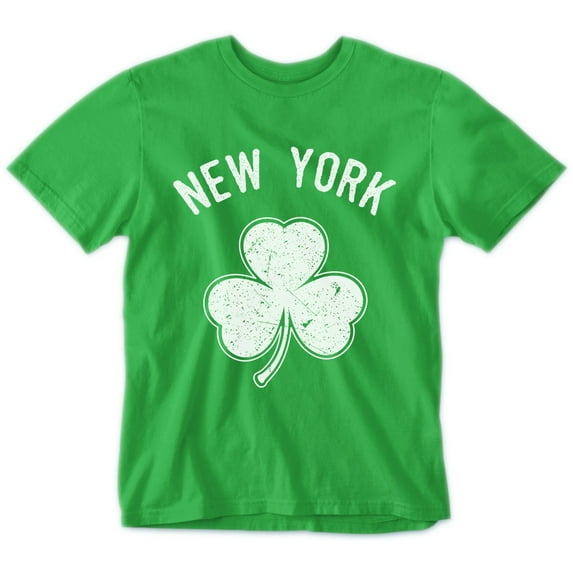 Kids Shamrock New York City St Patricks Day Tee Irish Green, Youth L