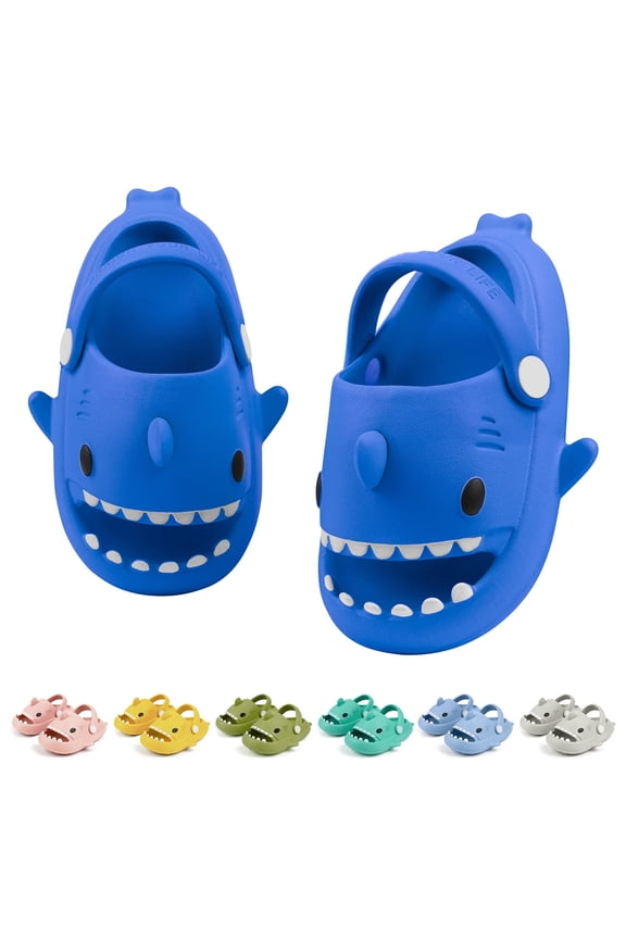 Kids Shark Cloud Slides Toddler Boys Girls Shower Slippers Boys Girls Cute Cartoon Fish Flip Flops Beach Pool Home Sandals Quick Dry Non-Slip