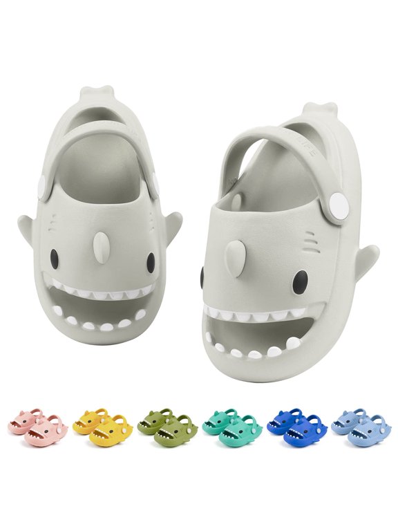 Kids Shark Cloud Slides Toddler Boys Girls Shower Slippers Boys Girls Cute Cartoon Fish Flip Flops Beach Pool Home Sandals Quick Dry Non-Slip
