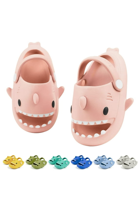 Kids Shark Cloud Slides Toddler Boys Girls Shower Slippers Boys Girls Cute Cartoon Fish Flip Flops Beach Pool Home Sandals Quick Dry Non-Slip