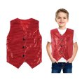 thumbnail image 1 of Kids Shiny Sequins Vests Sleeveless Button Jacket Waistcoat for Cheer Jazz Dance Performance 3-4 Years, 1 of 6