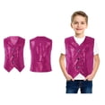 thumbnail image 1 of Kids Shiny Sequins Vests Sleeveless V Neck Jacket Vest for Latin Jazz Ballet Dance Party Stage Performance 8-9 Years, 1 of 5