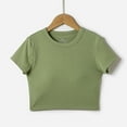 thumbnail image 1 of Kids Shirt Teen Girls T Shirts Cheap, Clothes for Kids Teen Girls Tops, Crop Tops with Chest Pads, Teen Girls Tops Shirts(14-19 Years Old), 1 of 5