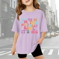 thumbnail image 1 of Kids Shirts For Girls Letter Toddler Girl Short Sleeve Shirt Crewneck Summer Clothing Kids Clothes Girls 7-8 Years Cute&nbsp;Girl&nbsp;Clothing, 1 of 5