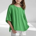 thumbnail image 1 of Kids Shirts For Girls Solid Girls Short Sleeve Tops Oversized Girls Summer Tops Kids Clothes Girls 9-10 Years Cute&nbsp;Girl&nbsp;Clothing, 1 of 5