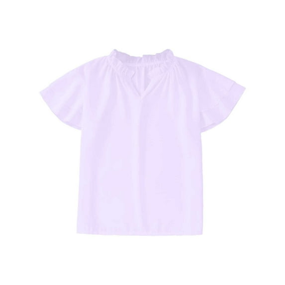 Kids Shirts For Girls Solid Short Sleeve Shirts For Girls Oversized Summer Tops For Girls 7-8 Years Girls Clothes Cute&nbsp;Girl&nbsp;Clothing