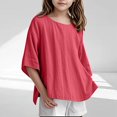 thumbnail image 1 of Kids Shirts For Girls Solid Toddler Girl Short Sleeve Shirt Trendy Summer Outfits For Girls Girls Size 7-8 Years Clothes Cute&nbsp;Girl&nbsp;Clothing, 1 of 5