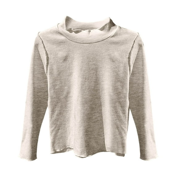 Kids Shirts For Girls Solid color Black Long Sleeve Crewneck T-Shirts Fall Tops Tees Cotton Casual Kids Sweatshirt Boys Fashion 9-10 Years