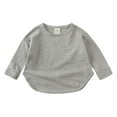 thumbnail image 1 of Kids Shirts For Girls Solid color Long Sleeve T Shirts Crewneck Tee Cottom Boy Shirt Girl Tops Grey 6-7 Years Cute&nbsp;Boy Girl&nbsp;Clothing, 1 of 4