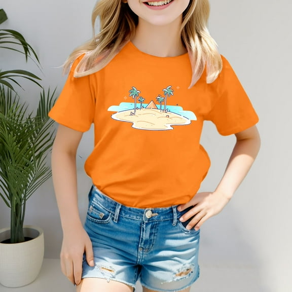 Kids Shirts For Girls Summer Short Sleeve Shirts For Girls Trendy Girls Summer Outfits Girls Shirts 3-4 Years Cute Girl Clothing
