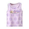 thumbnail image 1 of Kids Shirts Girls Halter Small Vest Summer Thin Floral Undershirt In The Little Girl Cute Printing Clothes 10-11 Years（Purple）, 1 of 3