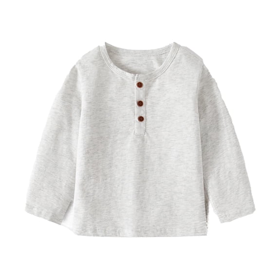 Kids Shirts For Girls Solid color Long Sleeve Tees For Crewneck T-Shirts Fall Tops Tees Cotton Kids Sweatshirt Grey Girls Clothes 4-5 Years Cute Boy Girl Clothing