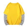 thumbnail image 1 of Kids Shirts For Girls Stripes Yellow Long Sleeve Shirt Crewneck Tee Cotton Casual Kids Sweatshirt Boy Shirts Size 7-8 Years Cute&nbsp;Boy Girl&nbsp;Clothing, 1 of 4