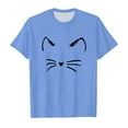 thumbnail image 1 of Kids Shirts Girls Toddler Boys Girls Prints Short Sleeve Cat Prints T Shirt Tops Clothes Blue Girls Summer Tops T-Shirts,3-4Y, 1 of 5