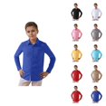 thumbnail image 1 of Kids Shirts Long Sleeve Button Down Lapel Collar Dress Shirt Spring Shirts Boys Girls School Uniform 3-8 Years, 1 of 6