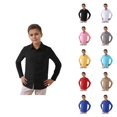 thumbnail image 1 of Kids Shirts Long Sleeve Button Down Lapel Collar Dress Shirt Spring Shirts Boys Girls School Uniform 3-8 Years, 1 of 6