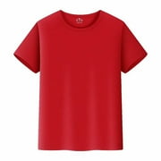 GUITIANNN Kids Shirts Short Sleeve Crewneck Basic Tees Red T Shirts Girls Athletic Shirts for Girls 12-14 Years