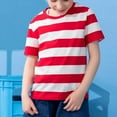 thumbnail image 1 of Kids Shirts Soft Kids Short Sleeve Shirts for Boys Striped Shirts Boys Tee Shirts Boys Clothes 9-10 Years, 1 of 4