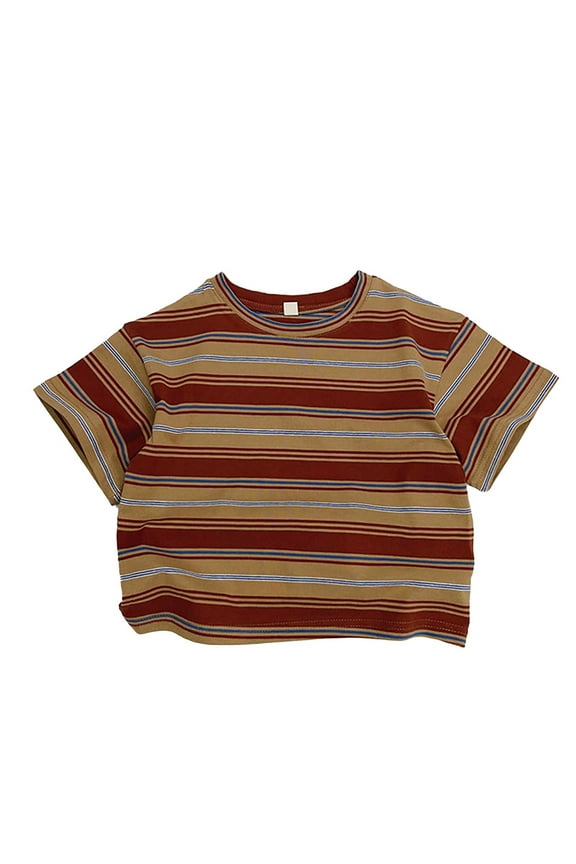 Kids Shirts for Girls Brick Red Printed Toddler Girl Short Sleeve Shirt Summer Shirts for Girls Casual Girls 9-11 Years Clothes Trendy