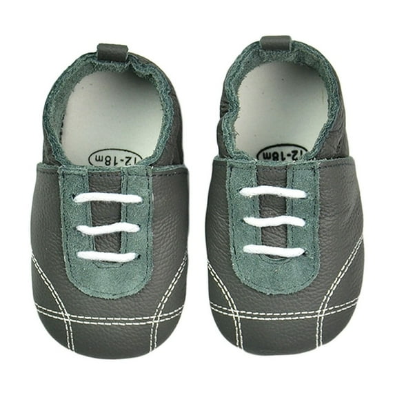 Kids Shoes - Baby Walking Shoes Crawling Shoes Soft Leather Suede Sole First Footwear for 0-2 Years Boys Girls Indoor Slippers - Kids Sneakers,Color:Grey,Size:M