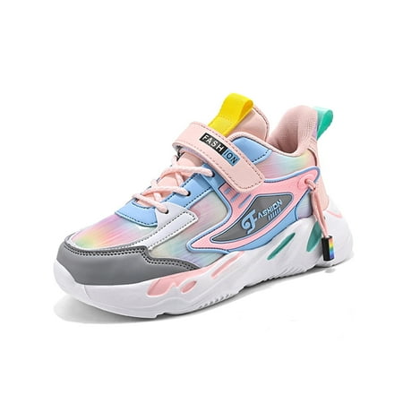 Kids Shoes Boys Girls Sneakers, Comfortable Running Tennis Athletic Shoes for Big Kid Pink