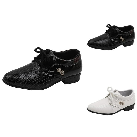 Kids Shoes Boys Kids Sneakers Boys Leather Shoes Spring And Autumn Stylish UK Wind Lace Up Children'S Single Shoes Student Non Performance Shoes