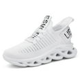 thumbnail image 1 of Kids Shoes - Children Running Shoes Kids Woven Sports Sneakers Breathable Mesh Cushioned Comfortable Footwear for Boys Girls Track Play Training - Kids Sneakers,Color:White,Size:30, 1 of 9