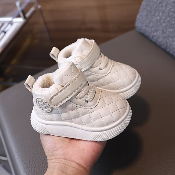 Kids Shoes, Girls Tennis Shoes, Kids Sneakers, Shoes for Kids, Girls Boots Toddlers Kids Fashion Leather Lace-Up Booties 2026 Fall Winter Comfortable Soft Ankle Snow Boots, White US-3.5C/EU-20
