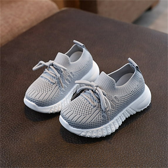 Kids Shoes Mesh Breathable Soft Casual Shoes for Baby Boys and Girls Non First Toddler Shoes Shoes for Girls Grey 3.5 Years-4 Years