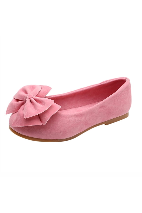 Kids Shoes Size 33 For 9 Years-9.5 Years Children Solid Bowknot Student Single Soft Dance Princess Kids Sneakers Pink