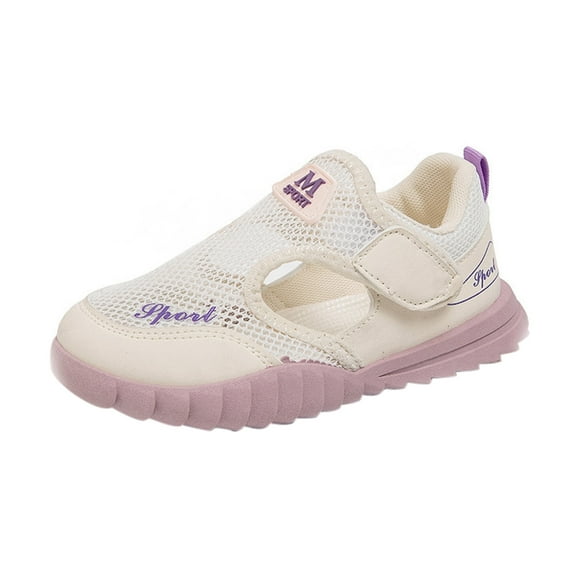 Kids Shoes Spring Summer Autumn Soft Sole Beach Breathable Single Mesh Sports Shoes Sneakers for Girls Purple 34