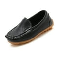 thumbnail image 1 of Toddler Shoes,Toddler Dress Loafers Kids Boat Shoes Soft Leather Hook Loop Classic Comfort Footwear for Boys Girls Formal Events Casual Outfits,Kids Sneakers,Black,38, 1 of 4