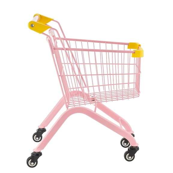 Kids Shopping Cart, Steel, Foldable, Mesh, Flip-Open, 3+