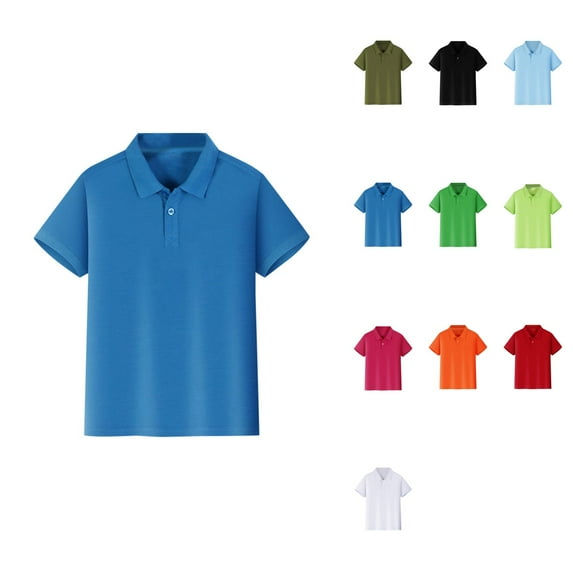 Kids Short Sleeve Pique Polo Shirt – Button Closure, Collared Neckline, Soft Comfortable Stretch Fabric for Boys & Girls – Ideal for Golf & School Uniforms