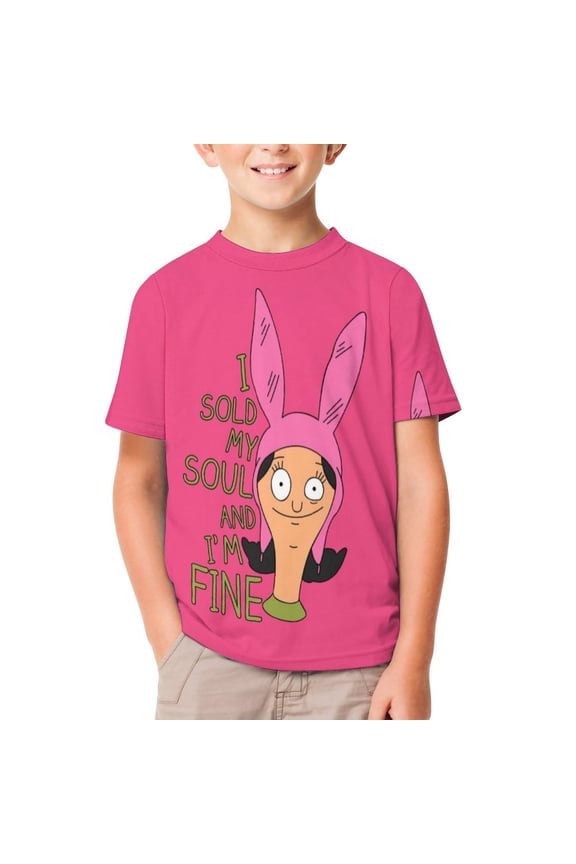 Kids Short Sleeve T Shirt Bob's Bur-Ger Louise Tshirts Cartoon Tee Shirt for Youth Boys Girls
