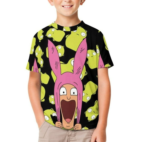 Kids Short Sleeve T Shirt Bob's Bur-Ger Louise Tshirts Cartoon Tee Shirt for Youth Boys Girls