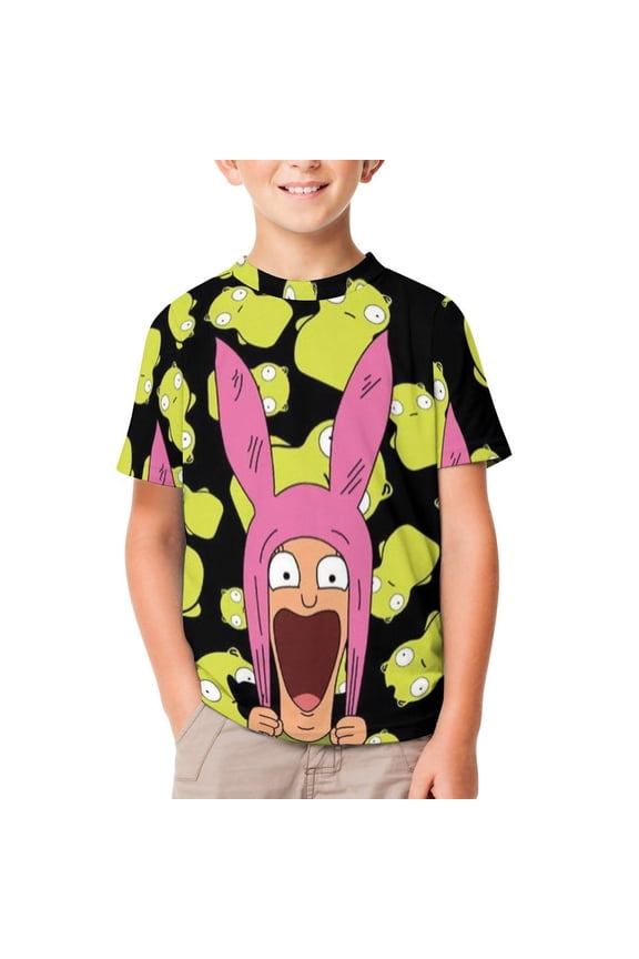 Kids Short Sleeve T Shirt Bob's Bur-Ger Louise Tshirts Cartoon Tee Shirt for Youth Boys Girls