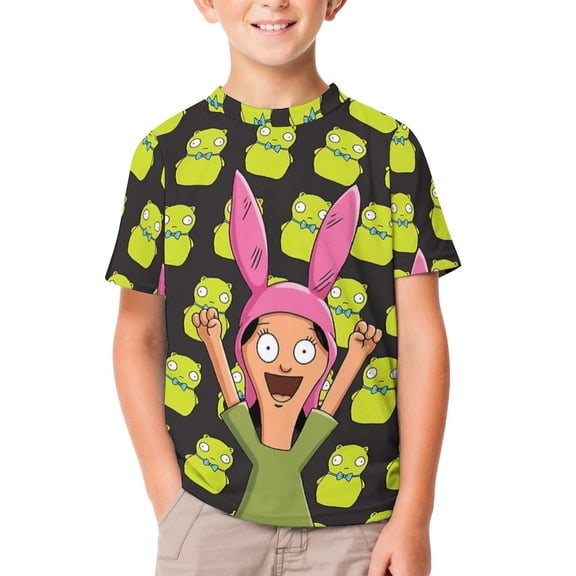 Kids Short Sleeve T Shirt Bob's Bur-Ger Louise Tshirts Cartoon Tee Shirt for Youth Boys Girls