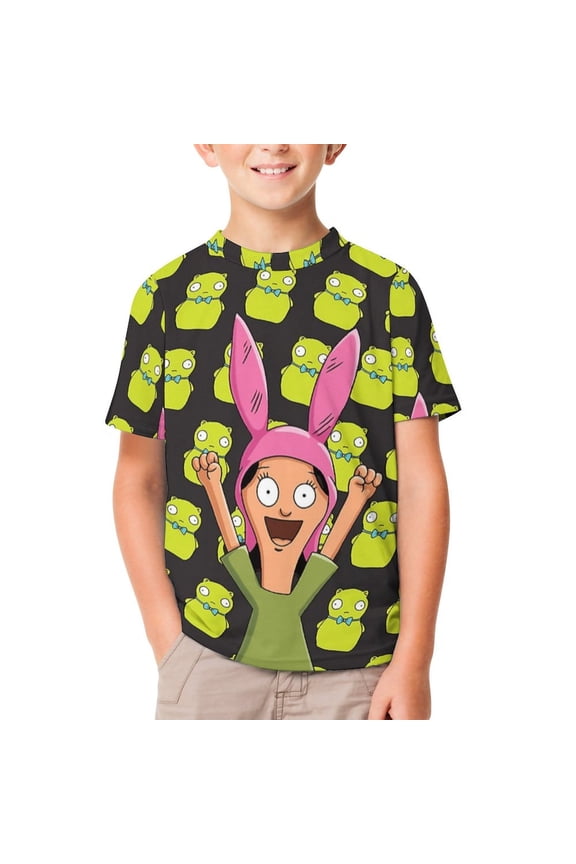 Kids Short Sleeve T Shirt Bob's Bur-Ger Louise Tshirts Cartoon Tee Shirt for Youth Boys Girls
