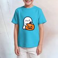 thumbnail image 1 of Kids Short Sleeve T Shirt for Boys Girls Cute Ghost Holding Pumpkin Graphic Casual Holiday Crew Neck Tees Tops, 1 of 5