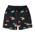 thumbnail image 1 of Kids Shorts Boys 6-7 Elastic Waist Cotton Jogger Shorts Pull-On Quick Dry Cartoon Print Basketball Shorts Summer Short Pants Clothing Black,4-5 Years, 1 of 4
