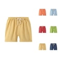thumbnail image 1 of Kids Shorts Boys Boys' Fashion Toddler Baby Boy's Pants Casual Harem Pants Solid Color Shorts Casual Pants Plain Color Fan Sports Lace Up Beach Summer Baby Shorts, 1 of 10
