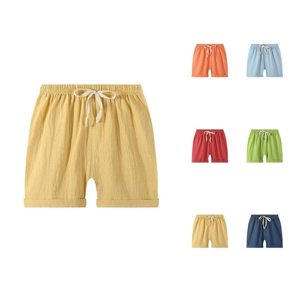 Kids Shorts Boys Boys' Fashion Toddler Baby Boy's Pants Casual Harem Pants Solid Color Shorts Casual Pants Plain Color Fan Sports Lace Up Beach Summer Baby Shorts