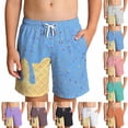 thumbnail image 1 of Kids Shorts Boys Ice Print Soft Like Elastic Waist Summer Casual Play Shorts Black 2-3 Years, 1 of 5