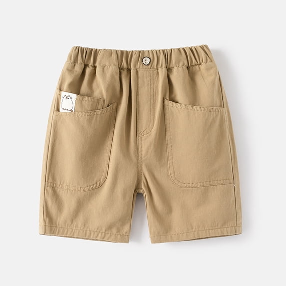 Kids Shorts Comfortable Khaki Shorts High Waisted Uniform Pants for Boys 2-3 Years